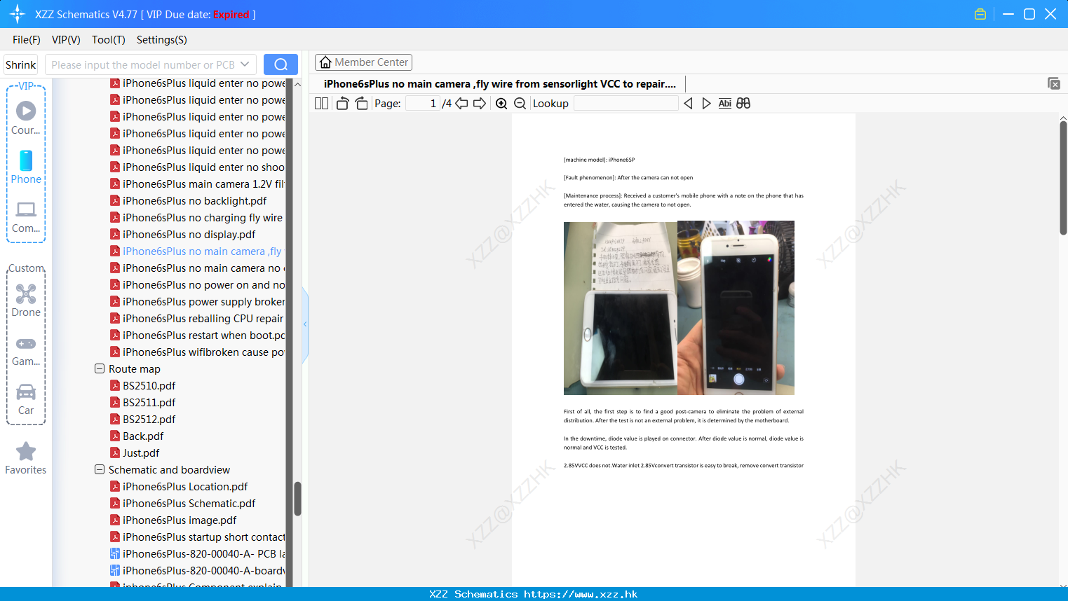 IPhone6sPlus No Main Camera ,fly Wire From Sensorlight VCC To Repair